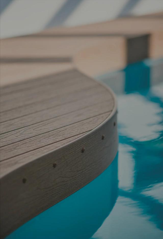 Anti-slip pool decking