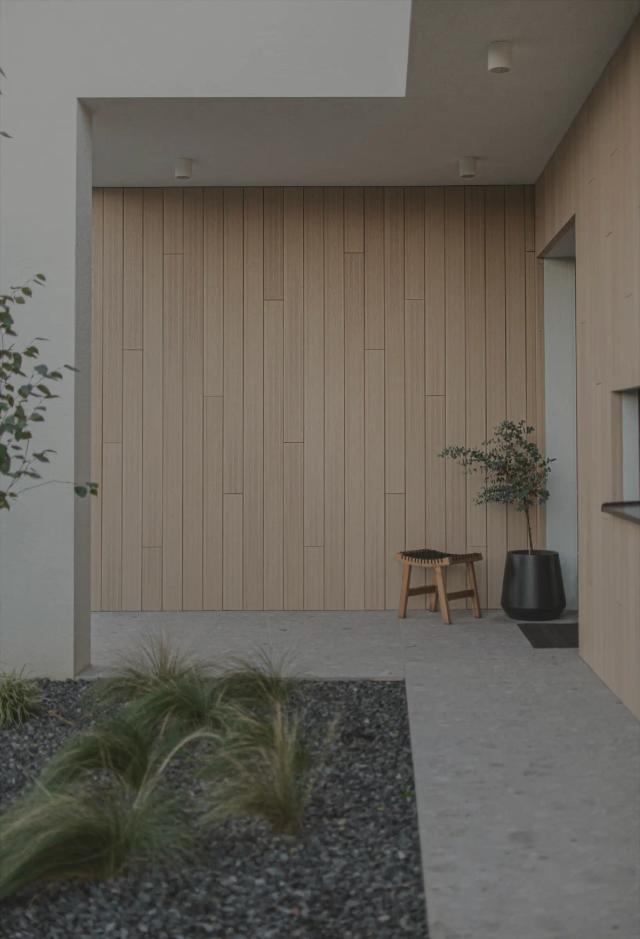 Composite wood facade cladding