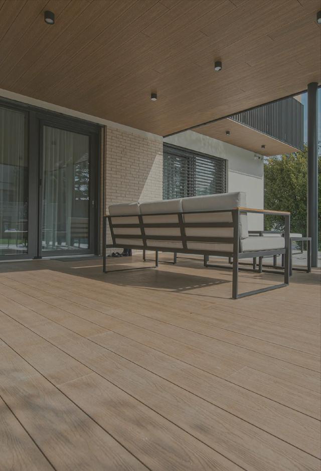 Maintenance-free composite wood terrace