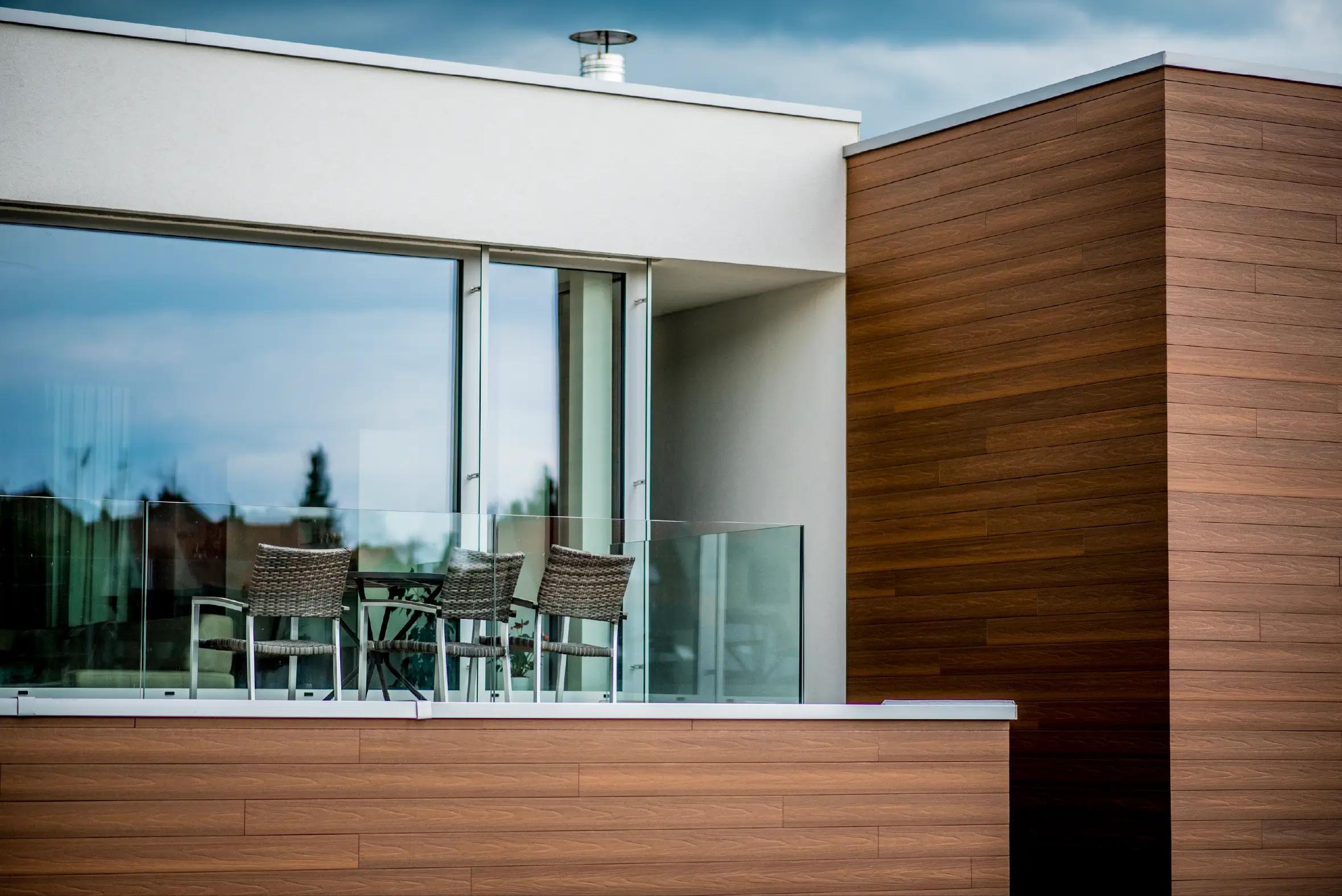 Custom designer terrace with realistic wood look